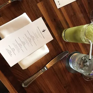 a place setting for a meal