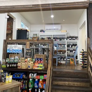 Grocery and small seating area