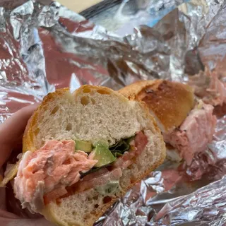 Fresh Salmon Baguette Sandwich