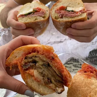 Our Signature Eggplant Parmesan Sandwich