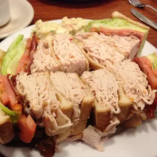 Turkey triple decker club sandwich