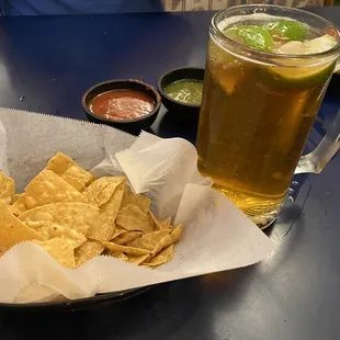 Chips &amp; salsa w/ a cold beer