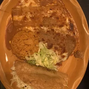 Taco and enchilada combo