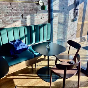 Cute little spot perfect for people watching and a view of the entire cafe.