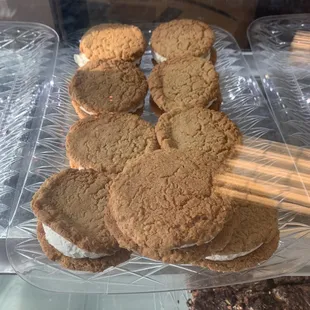 Peanut butter and banana cream sandwich