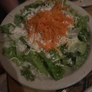 Dinner salad with creamy peppercorn dressing!   Very refreshing