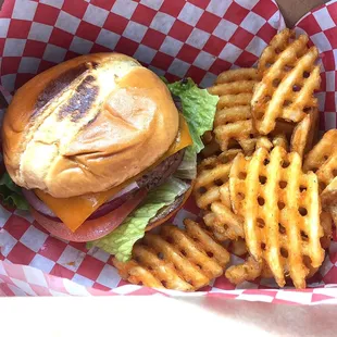 Angus Beef Cheeseburger Combo (Drink Included but not Shown)