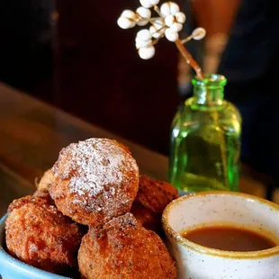 Karioka: sweet rice balls / jackfruit / latik caramel ($10).