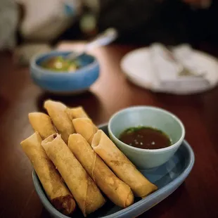 lumpiang shanghai | pork, shrimp, water chestnuts, house spiced sawsawan (dip)