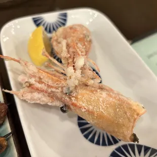 Deep fried Amaebi head