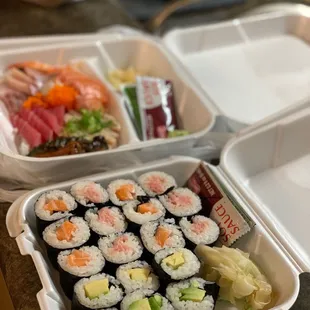 a few rolls and a chirashi bowl :)