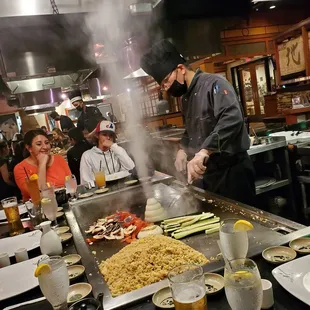 a chef preparing food