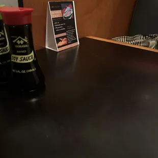Soy sauce and promo menus