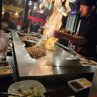 Fire  on the skillet!