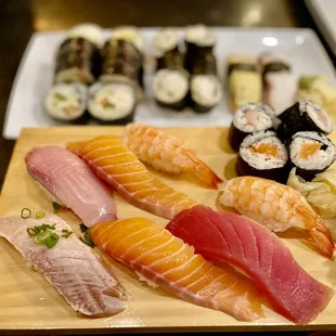 a variety of sushi