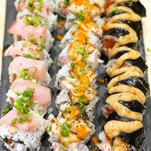 Delicious sushi rolls