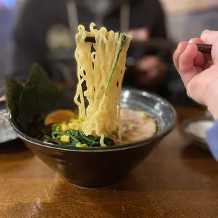 Tonkotsu ramen with extra garlic and spicy