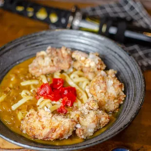 Fried Chicken curry udon