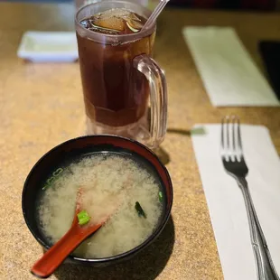 Miso Soup and sweet tea