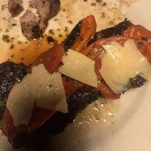 Sicilian steak with cheese and peppers