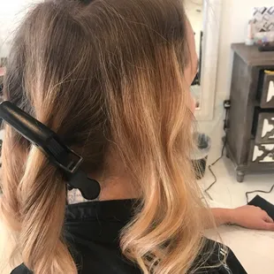 This is my hair before.  Very rooty and butter ends