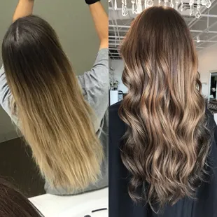 left is what another salon did days before- right is what Brandie did!!! love it