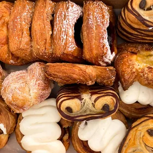 a variety of pastries in a box