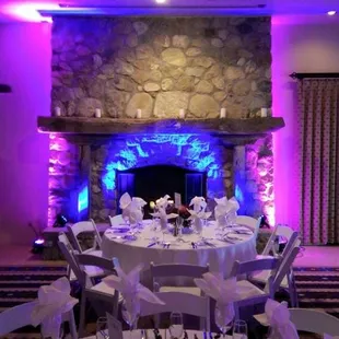 Uplighting on the fireplace at Tanque Verde Guest Ranch