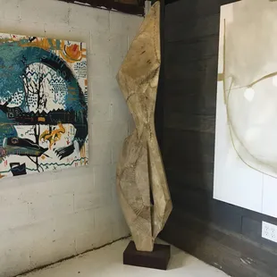 Daniel McClendon painting, Susarte Molina sculpture, Xanda McCagg painting