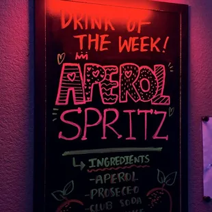 Drink Of The Week Sign