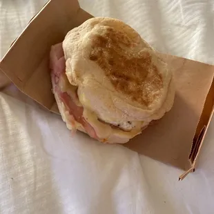 Ham cheese egg sandwich