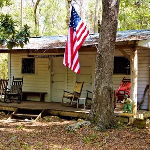Saturday music series held on the porch of the chauffeur 's cabin behind The Museum Cafe.