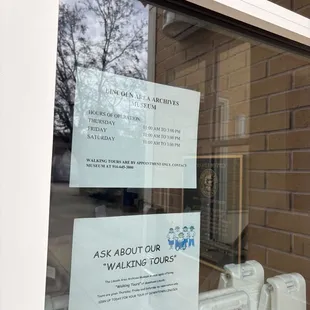 Museum hours. Thursday-Saturday 11am-3pm.