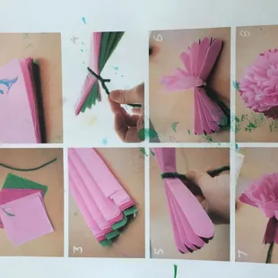 Example of a project laid out -- at this table, no child I watched could do this. It was a series of parents doing it for their kids.