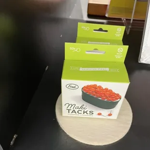 Cute maki tacks in gift store