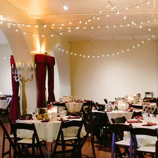 The space is a blank slate. Check out our wedding, all decked out.