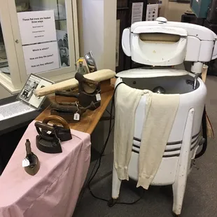 Old washing machine and irons
