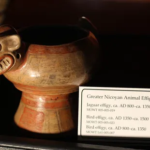 Greater Nicoyan Animal Effigy Vessel on display at Museum of World Treasures in Wichita, KS