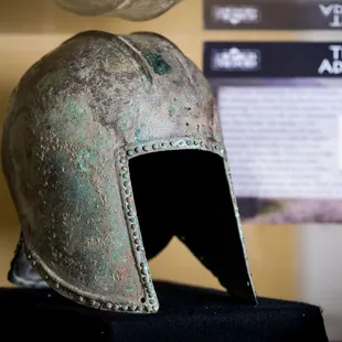 Ancient Greek helmet on display at Museum of World Treasures