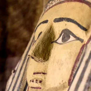 Ancient Egyptian coffin on display at Museum of World Treasures in Wichita, KS