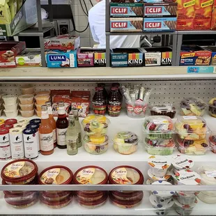 a display of food items