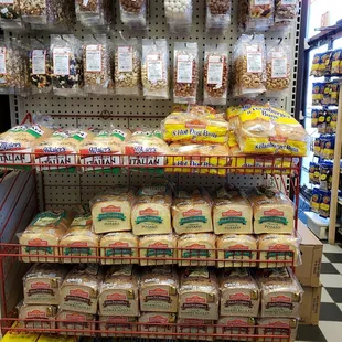 a display of breads