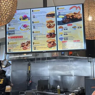Menu overhead.