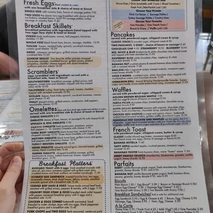 Breakfast menu