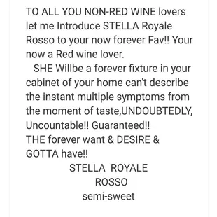 a poem from the book to all you non - red wine lovers