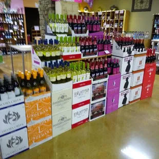 a variety of wine and spirits