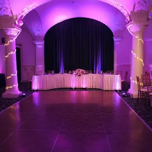 Our wedding reception (August 2015).  Uplighting by Ken.