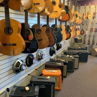 Used acoustic and electric guitars and amplifiers.