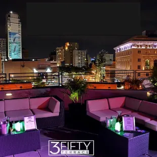 a view of a city at night