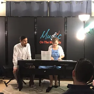 Teacher singing while student plays!